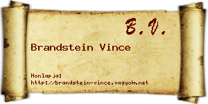 Brandstein Vince névjegykártya